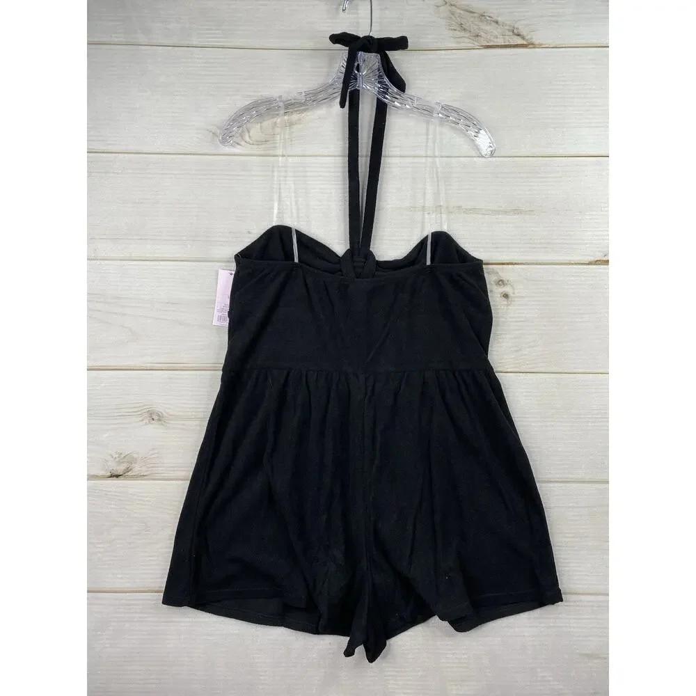 Wild Fable Shortall Womens L Black Terry Cloth Short Romper Halter Beach NWT! - Picture 11 of 13